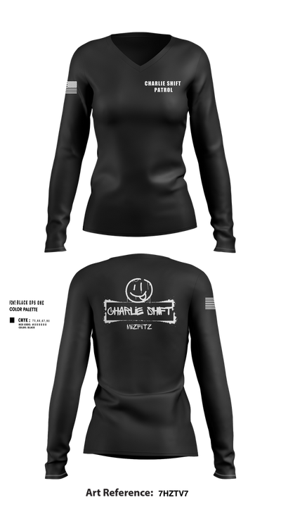 Charlie Shift Patrol 23764054 Women's Long Sleeve V-neck Shirt - 102