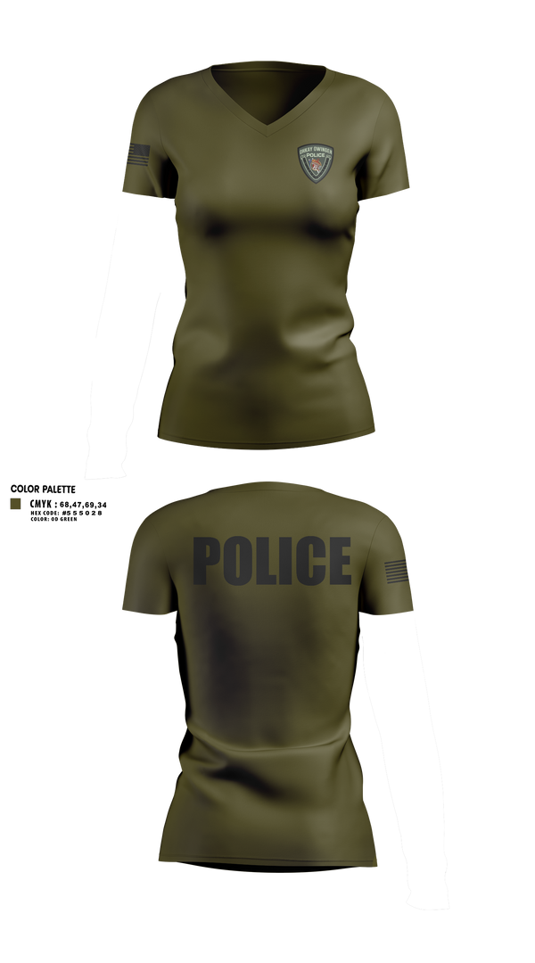 Womens Short Sleeve Vneck Shirt, Ohkay Owingeh Police Department, Police, Teamtime, Team time, sublimation, custom sports apparel, team uniforms, spirit wear, spiritwear, sports uniforms, custom shirts, team store, custom team store, fundraiser sports, apparel fundraiser