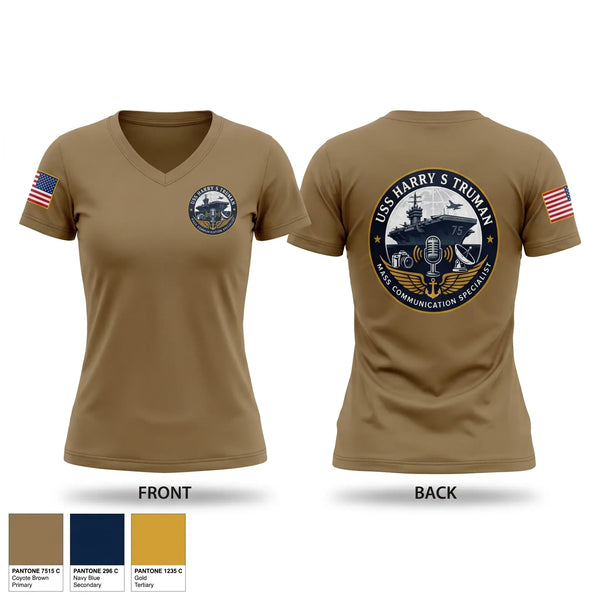 Womens Short Sleeve Vneck Shirt, CVN75 Media, Navy, Teamtime, Team time, sublimation, custom sports apparel, team uniforms, spirit wear, spiritwear, sports uniforms, custom shirts, team store, custom team store, fundraiser sports, apparel fundraiser