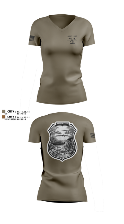 AMBTP-2507 73801347 Women's Short Sleeve V-neck Shirt - 2