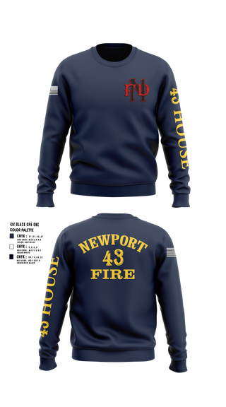 Crew Neck Sweatshirt, Newport Fire Department, Fire Department, Teamtime, Team time, sublimation, custom sports apparel, team uniforms, spirit wear, spiritwear, sports uniforms, custom shirts, team store, custom team store, fundraiser sports, apparel fundraiser