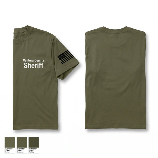 Old School Cotton Feel Shirt, Ventura County Sheriff, Police, Teamtime, Team time, sublimation, custom sports apparel, team uniforms, spirit wear, spiritwear, sports uniforms, custom shirts, team store, custom team store, fundraiser sports, apparel fundraiser