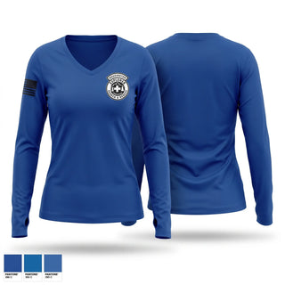 Womens Long Sleeve Vneck Shirt, Washington Exlplorer Search and Rescue, EMS/EMT, Teamtime, Team time, sublimation, custom sports apparel, team uniforms, spirit wear, spiritwear, sports uniforms, custom shirts, team store, custom team store, fundraiser sports, apparel fundraiser
