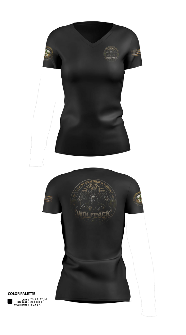 Womens Short Sleeve Vneck Shirt, Madigan pharmacy colts, Army, Teamtime, Team time, sublimation, custom sports apparel, team uniforms, spirit wear, spiritwear, sports uniforms, custom shirts, team store, custom team store, fundraiser sports, apparel fundraiser
