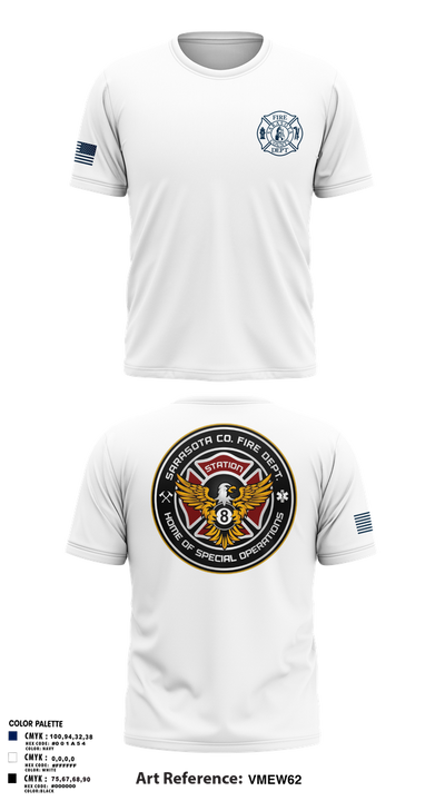 Sarasota County Fire Department 14494390 Old School Cotton Feel Shirt - 5