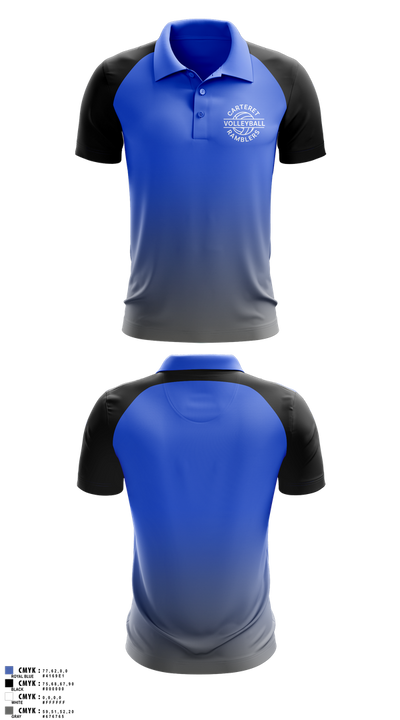 Carteret Ramblers Volleyball 93829974 Short Sleeve Performance Polo - 1
