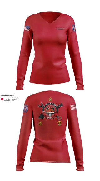Womens Long Sleeve Vneck Shirt, F-FSC, Army, Teamtime, Team time, sublimation, custom sports apparel, team uniforms, spirit wear, spiritwear, sports uniforms, custom shirts, team store, custom team store, fundraiser sports, apparel fundraiser