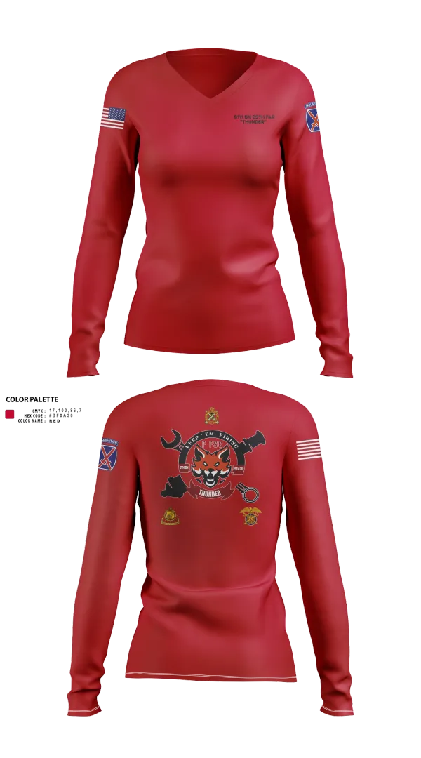 Womens Long Sleeve Vneck Shirt, F-FSC, Army, Teamtime, Team time, sublimation, custom sports apparel, team uniforms, spirit wear, spiritwear, sports uniforms, custom shirts, team store, custom team store, fundraiser sports, apparel fundraiser