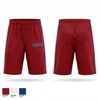 Athletic Shorts With Pockets, Patriots, Men's Basketball, Teamtime, Team time, sublimation, custom sports apparel, team uniforms, spirit wear, spiritwear, sports uniforms, custom shirts, team store, custom team store, fundraiser sports, apparel fundraiser