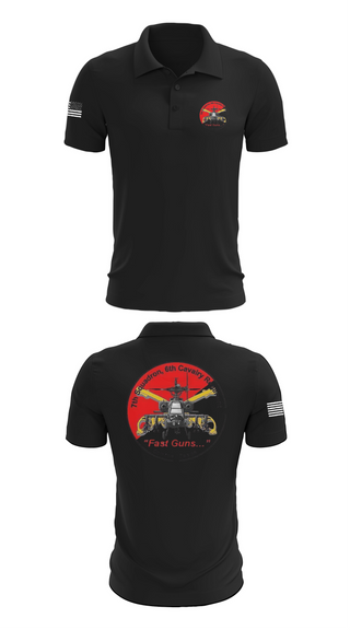 Short Sleeve Performance Polo, 7th Squadron, Sixth Cavalry Regiment, , Teamtime, Team time, sublimation, custom sports apparel, team uniforms, spirit wear, spiritwear, sports uniforms, custom shirts, team store, custom team store, fundraiser sports, apparel fundraiser