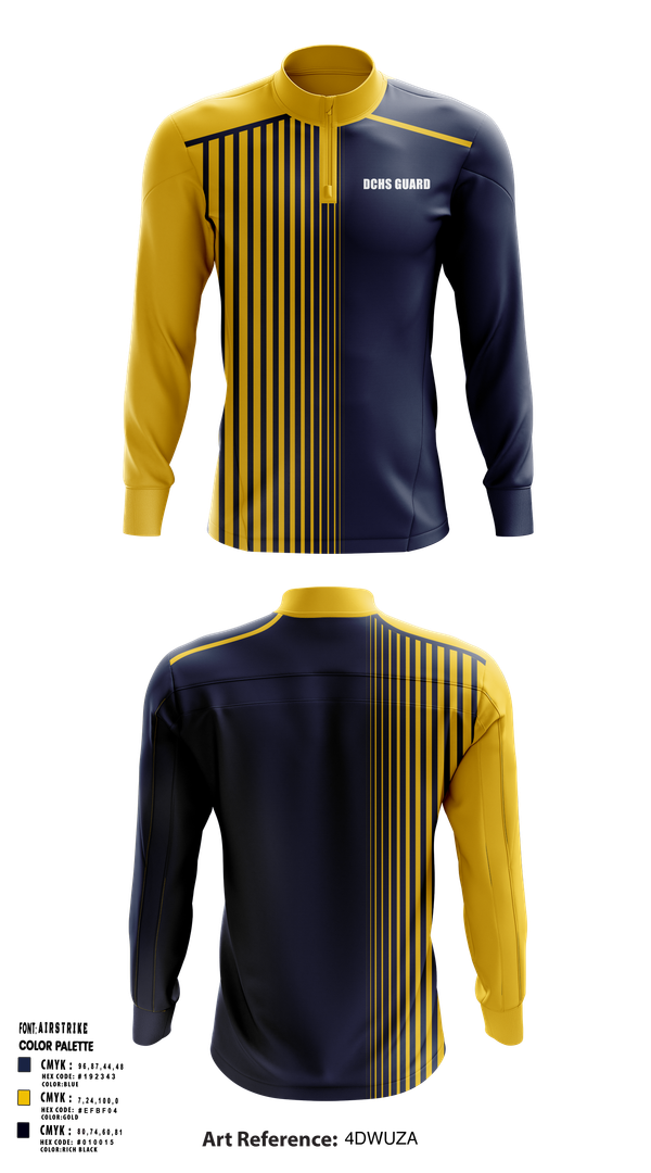 Quarter Zip Jacket, DCHS guard, Spirit Store, Teamtime, Team time, sublimation, custom sports apparel, team uniforms, spirit wear, spiritwear, sports uniforms, custom shirts, team store, custom team store, fundraiser sports, apparel fundraiser