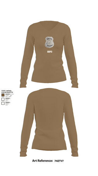 Womens Long Sleeve Vneck Shirt, RRPD, Police, Teamtime, Team time, sublimation, custom sports apparel, team uniforms, spirit wear, spiritwear, sports uniforms, custom shirts, team store, custom team store, fundraiser sports, apparel fundraiser