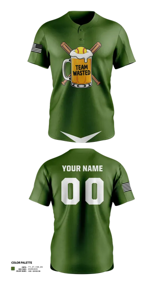 Two Button Softball Jersey, Team Wasted, Softball, Teamtime, Team time, sublimation, custom sports apparel, team uniforms, spirit wear, spiritwear, sports uniforms, custom shirts, team store, custom team store, fundraiser sports, apparel fundraiser
