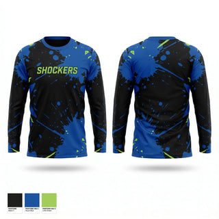 Long Sleeve Performance Shirt, SHOCKERS, Softball, Teamtime, Team time, sublimation, custom sports apparel, team uniforms, spirit wear, spiritwear, sports uniforms, custom shirts, team store, custom team store, fundraiser sports, apparel fundraiser