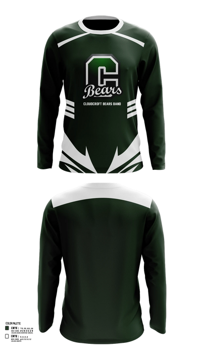 Cloudcroft Bears Band 7760214 Long Sleeve Performance Shirt 57