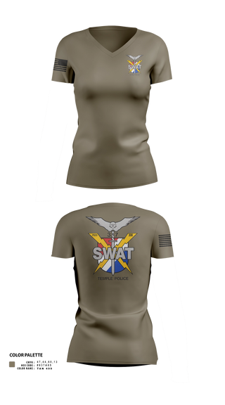 Womens Short Sleeve Vneck Shirt, Temple SWAT, Police, Teamtime, Team time, sublimation, custom sports apparel, team uniforms, spirit wear, spiritwear, sports uniforms, custom shirts, team store, custom team store, fundraiser sports, apparel fundraiser