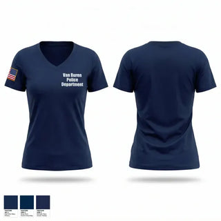 Womens Short Sleeve Vneck Shirt, Van Buren Police Department, Police, Teamtime, Team time, sublimation, custom sports apparel, team uniforms, spirit wear, spiritwear, sports uniforms, custom shirts, team store, custom team store, fundraiser sports, apparel fundraiser