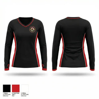 Womens Long Sleeve Vneck Shirt, Hawks Battalion, Army, Teamtime, Team time, sublimation, custom sports apparel, team uniforms, spirit wear, spiritwear, sports uniforms, custom shirts, team store, custom team store, fundraiser sports, apparel fundraiser