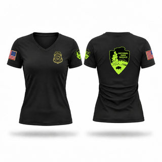 Womens Short Sleeve Vneck Shirt, National Park Service, Police, Teamtime, Team time, sublimation, custom sports apparel, team uniforms, spirit wear, spiritwear, sports uniforms, custom shirts, team store, custom team store, fundraiser sports, apparel fundraiser