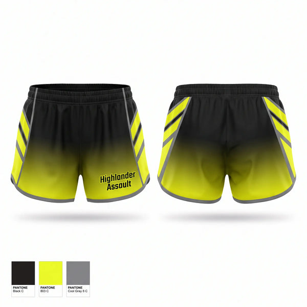 Womens Shorts, Highlander Assault, , Teamtime, Team time, sublimation, custom sports apparel, team uniforms, spirit wear, spiritwear, sports uniforms, custom shirts, team store, custom team store, fundraiser sports, apparel fundraiser