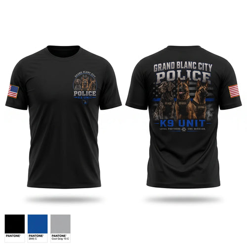 Short Sleeve Performance Shirt, Grand Blanc City Police K9 Unit, Police, Teamtime, Team time, sublimation, custom sports apparel, team uniforms, spirit wear, spiritwear, sports uniforms, custom shirts, team store, custom team store, fundraiser sports, apparel fundraiser