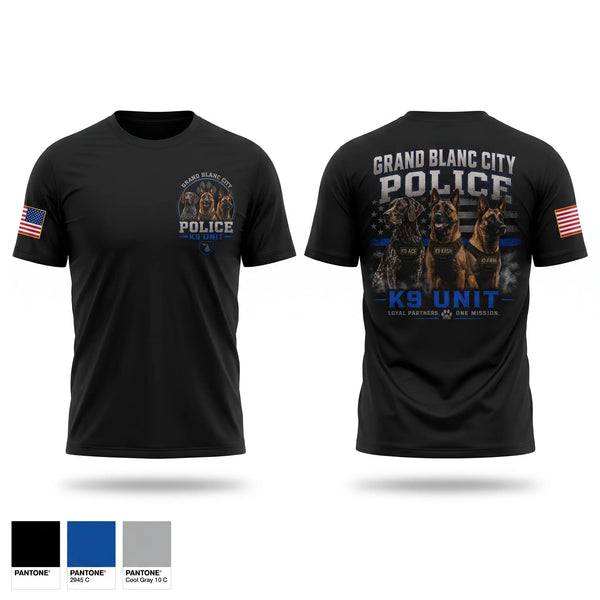 Short Sleeve Performance Shirt, Grand Blanc City Police K9 Unit, Police, Teamtime, Team time, sublimation, custom sports apparel, team uniforms, spirit wear, spiritwear, sports uniforms, custom shirts, team store, custom team store, fundraiser sports, apparel fundraiser