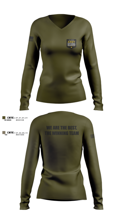 Recruiting and Retention Battalion 16496616 Women's Long Sleeve V-neck Shirt - 1