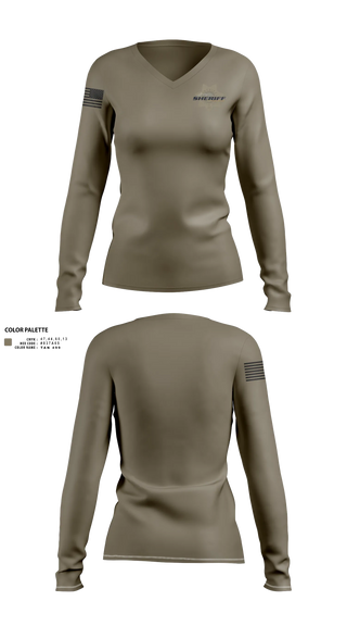 Womens Long Sleeve Vneck Shirt, Flathead County Sheriff's Office, Police, Teamtime, Team time, sublimation, custom sports apparel, team uniforms, spirit wear, spiritwear, sports uniforms, custom shirts, team store, custom team store, fundraiser sports, apparel fundraiser