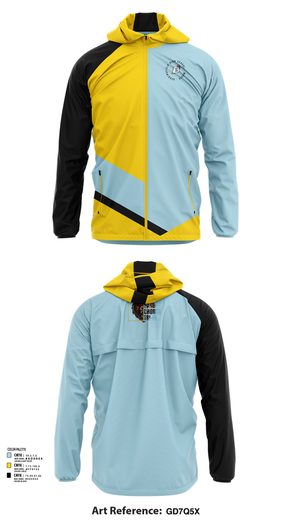 Windbreaker, Beddingfield High School Music, Spirit Store, Teamtime, Team time, sublimation, custom sports apparel, team uniforms, spirit wear, spiritwear, sports uniforms, custom shirts, team store, custom team store, fundraiser sports, apparel fundraiser
