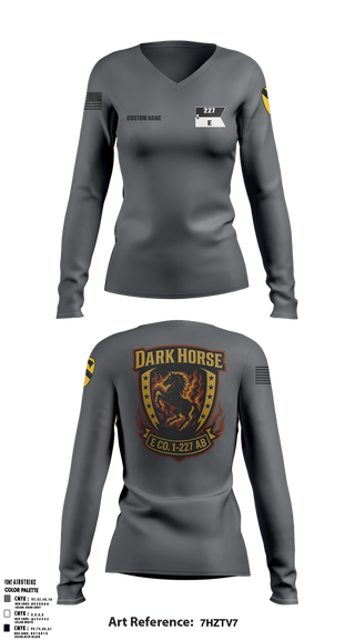 Womens Long Sleeve Vneck Shirt, Echo Company, 1-227 AB, 1ACB, 1CD, , Teamtime, Team time, sublimation, custom sports apparel, team uniforms, spirit wear, spiritwear, sports uniforms, custom shirts, team store, custom team store, fundraiser sports, apparel fundraiser