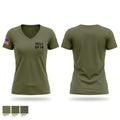 883rd QM CO Women's Short Sleeve V-neck Shirt - 1