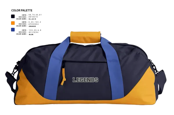 Duffle Bag, Legends, Softball, Teamtime, Team time, sublimation, custom sports apparel, team uniforms, spirit wear, spiritwear, sports uniforms, custom shirts, team store, custom team store, fundraiser sports, apparel fundraiser
