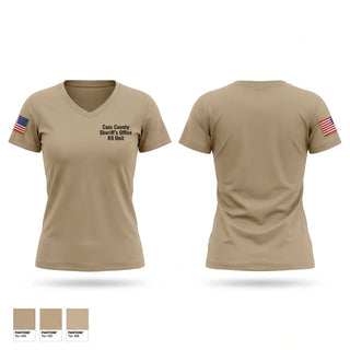 Womens Short Sleeve Vneck Shirt, Cass County Sheriff's Office K9 Unit, Police, Teamtime, Team time, sublimation, custom sports apparel, team uniforms, spirit wear, spiritwear, sports uniforms, custom shirts, team store, custom team store, fundraiser sports, apparel fundraiser