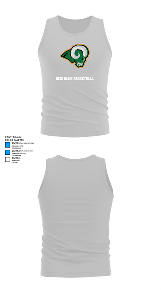 Tank Top, Reig Rams Basketball, Men's Basketball, Teamtime, Team time, sublimation, custom sports apparel, team uniforms, spirit wear, spiritwear, sports uniforms, custom shirts, team store, custom team store, fundraiser sports, apparel fundraiser