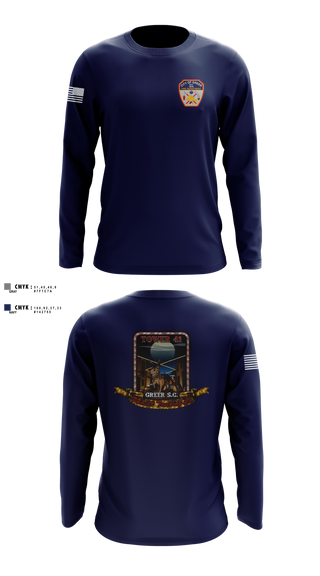 Long Sleeve Performance Shirt, City Of Greer FD, Fire Department, Teamtime, Team time, sublimation, custom sports apparel, team uniforms, spirit wear, spiritwear, sports uniforms, custom shirts, team store, custom team store, fundraiser sports, apparel fundraiser