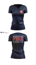 Marathon Fire Rescue Women's Short Sleeve V-neck Shirt - 14