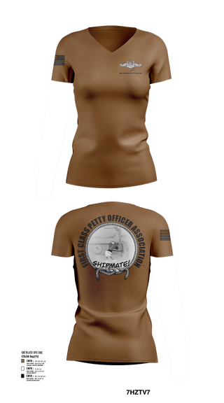 Womens Short Sleeve Vneck Shirt, USS Jefferson City FCPOA, Navy, Teamtime, Team time, sublimation, custom sports apparel, team uniforms, spirit wear, spiritwear, sports uniforms, custom shirts, team store, custom team store, fundraiser sports, apparel fundraiser