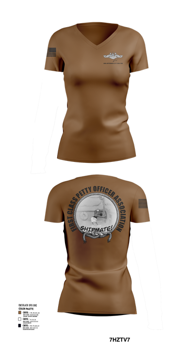 USS Jefferson City FCPOA Women's Short Sleeve V-neck Shirt - 4