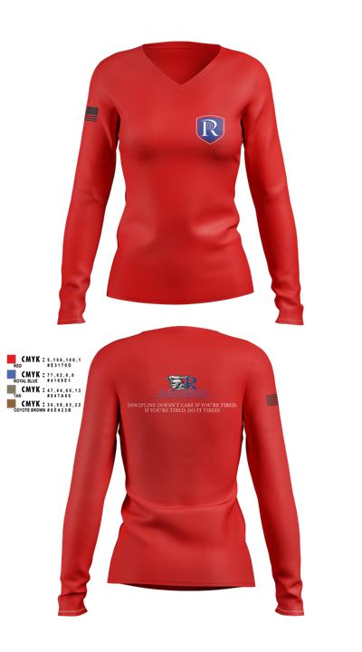 RICS Raiders 86682498 Women's Long Sleeve V-neck Shirt - 8