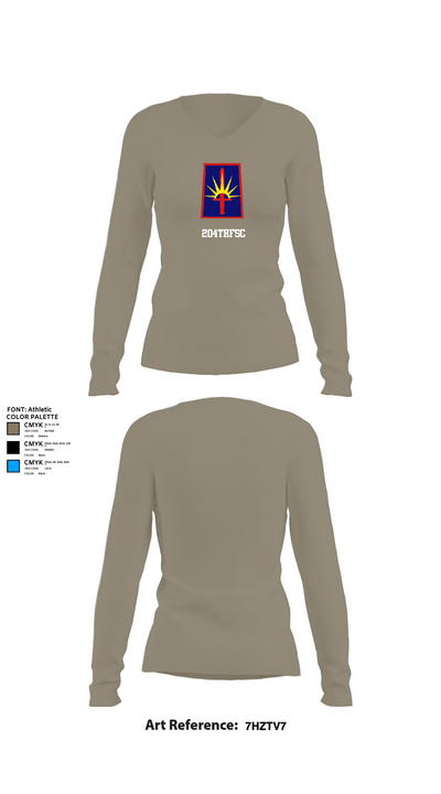 204thFSC 28842654 Women's Long Sleeve V-neck Shirt - 59