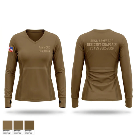 Womens Long Sleeve Vneck Shirt, Army CPE Residents, Army, Teamtime, Team time, sublimation, custom sports apparel, team uniforms, spirit wear, spiritwear, sports uniforms, custom shirts, team store, custom team store, fundraiser sports, apparel fundraiser