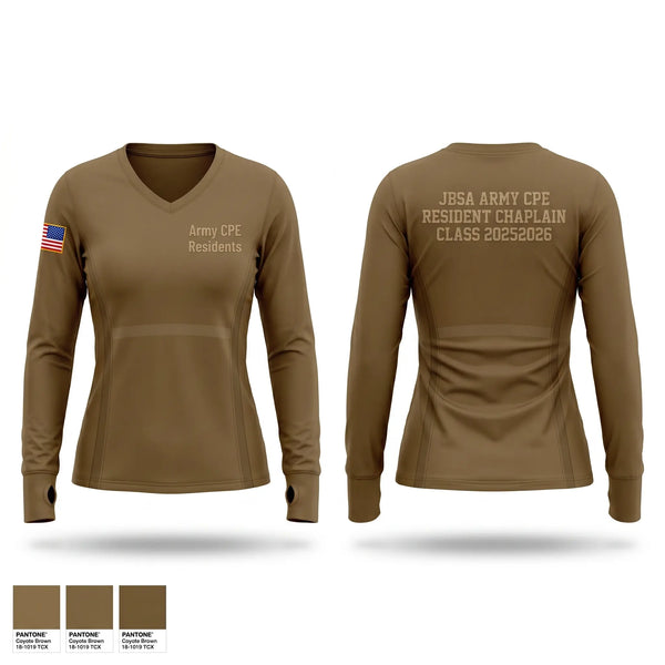 Womens Long Sleeve Vneck Shirt, Army CPE Residents, Army, Teamtime, Team time, sublimation, custom sports apparel, team uniforms, spirit wear, spiritwear, sports uniforms, custom shirts, team store, custom team store, fundraiser sports, apparel fundraiser