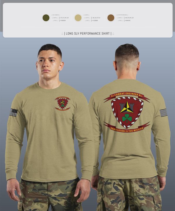 Long Sleeve Performance Shirt, 3d Combat Engineer Battalion, , Teamtime, Team time, sublimation, custom sports apparel, team uniforms, spirit wear, spiritwear, sports uniforms, custom shirts, team store, custom team store, fundraiser sports, apparel fundraiser