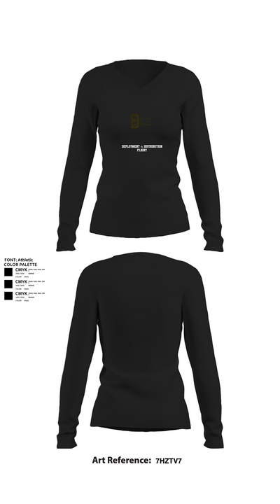 Deployment & Distribution Flight 11533271 Women's Long Sleeve V-neck Shirt - 22