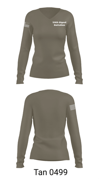 Womens Long Sleeve Vneck Shirt, 59th Signal Battalion, Army, Teamtime, Team time, sublimation, custom sports apparel, team uniforms, spirit wear, spiritwear, sports uniforms, custom shirts, team store, custom team store, fundraiser sports, apparel fundraiser