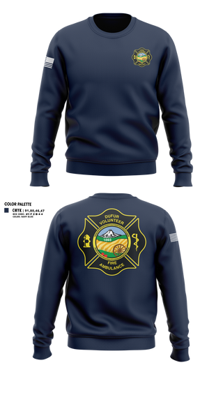 Crew Neck Sweatshirt, Dufur Volunteer Fire and Ambulance, Fire Department, Teamtime, Team time, sublimation, custom sports apparel, team uniforms, spirit wear, spiritwear, sports uniforms, custom shirts, team store, custom team store, fundraiser sports, apparel fundraiser