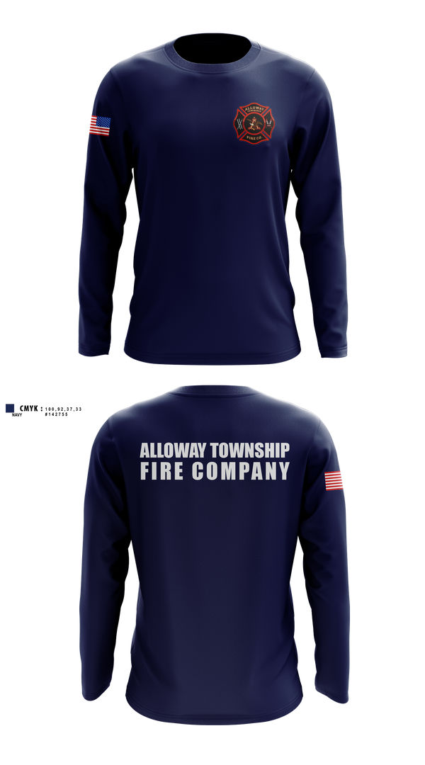 Long Sleeve Performance Shirt, Alloway Township Fire Company, Fire Department, Teamtime, Team time, sublimation, custom sports apparel, team uniforms, spirit wear, spiritwear, sports uniforms, custom shirts, team store, custom team store, fundraiser sports, apparel fundraiser