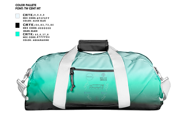 Duffle Bag, Flossophy Dental Partners Pelotonia, Cycling, Teamtime, Team time, sublimation, custom sports apparel, team uniforms, spirit wear, spiritwear, sports uniforms, custom shirts, team store, custom team store, fundraiser sports, apparel fundraiser