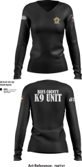 Hays County Sheriff’s Office 39669531 Women's Long Sleeve V-neck Shirt - 324