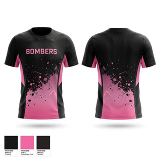 Soft Poly Tee Cotton Like Feel, BOMBERS, Baseball, Teamtime, Team time, sublimation, custom sports apparel, team uniforms, spirit wear, spiritwear, sports uniforms, custom shirts, team store, custom team store, fundraiser sports, apparel fundraiser